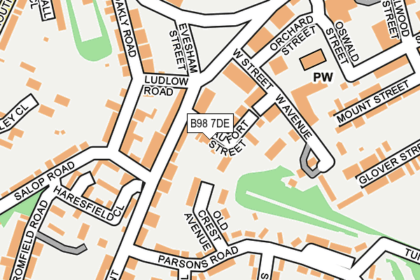 B98 7DE map - OS OpenMap – Local (Ordnance Survey)