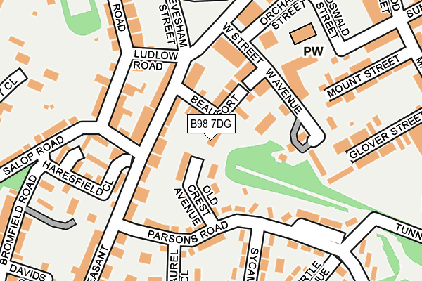 B98 7DG map - OS OpenMap – Local (Ordnance Survey)