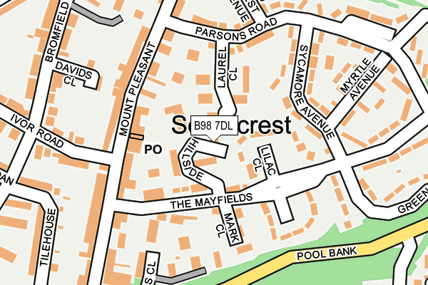 B98 7DL map - OS OpenMap – Local (Ordnance Survey)