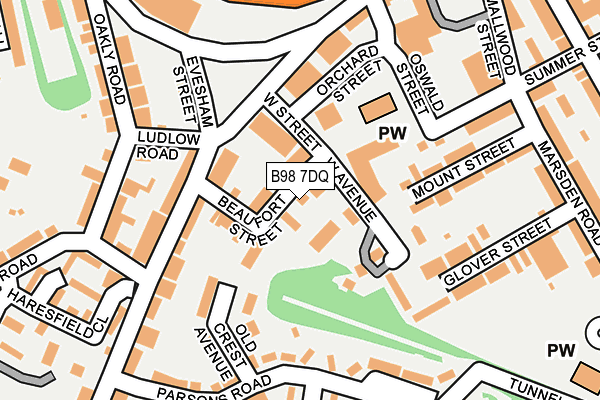 B98 7DQ map - OS OpenMap – Local (Ordnance Survey)