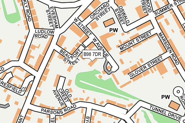 B98 7DR map - OS OpenMap – Local (Ordnance Survey)