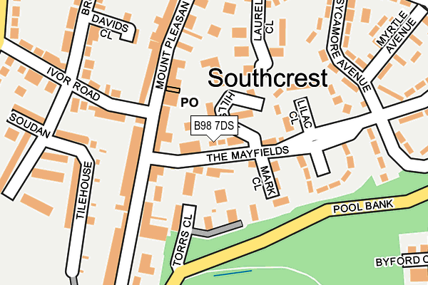 B98 7DS map - OS OpenMap – Local (Ordnance Survey)