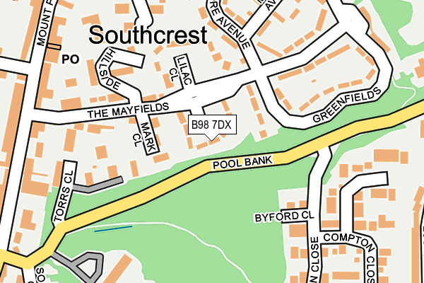 B98 7DX map - OS OpenMap – Local (Ordnance Survey)