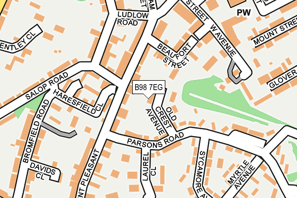 B98 7EG map - OS OpenMap – Local (Ordnance Survey)