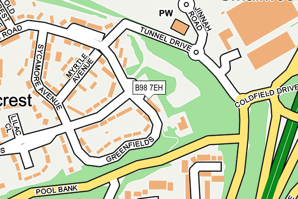 B98 7EH map - OS OpenMap – Local (Ordnance Survey)