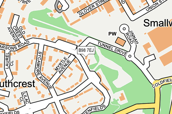 B98 7EJ map - OS OpenMap – Local (Ordnance Survey)