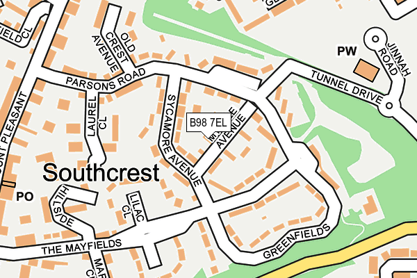 B98 7EL map - OS OpenMap – Local (Ordnance Survey)