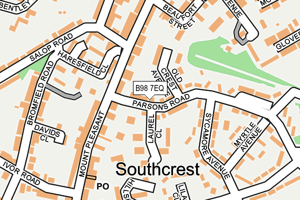 B98 7EQ map - OS OpenMap – Local (Ordnance Survey)