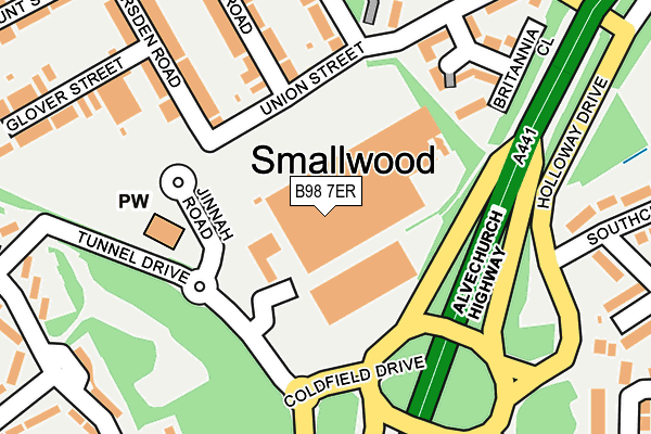 B98 7ER map - OS OpenMap – Local (Ordnance Survey)