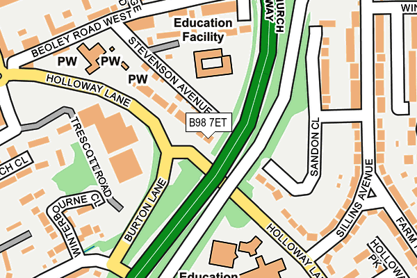 B98 7ET map - OS OpenMap – Local (Ordnance Survey)