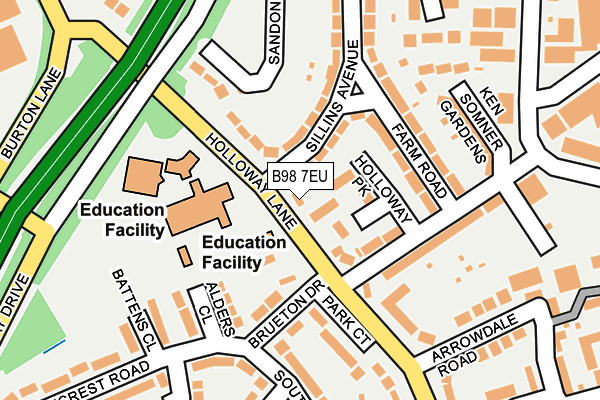 B98 7EU map - OS OpenMap – Local (Ordnance Survey)