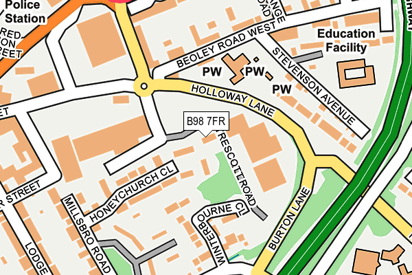 B98 7FR map - OS OpenMap – Local (Ordnance Survey)