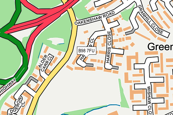 B98 7FU map - OS OpenMap – Local (Ordnance Survey)