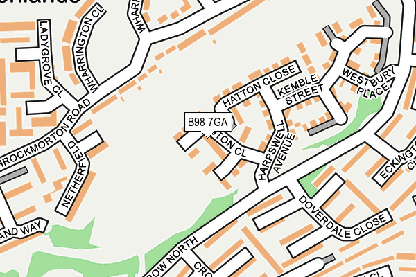 B98 7GA map - OS OpenMap – Local (Ordnance Survey)