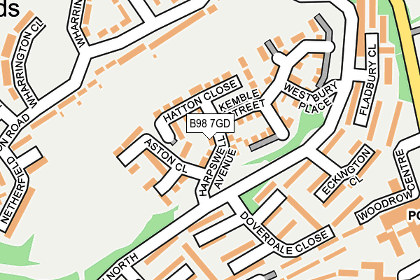 B98 7GD map - OS OpenMap – Local (Ordnance Survey)