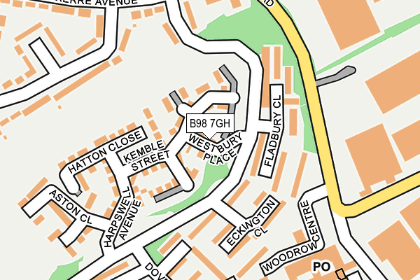B98 7GH map - OS OpenMap – Local (Ordnance Survey)