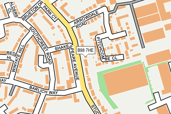 B98 7HE map - OS OpenMap – Local (Ordnance Survey)