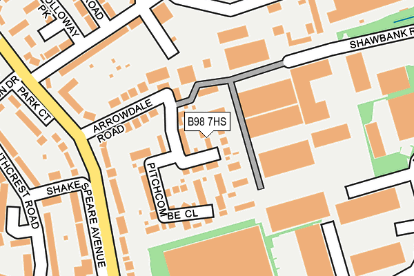 B98 7HS map - OS OpenMap – Local (Ordnance Survey)