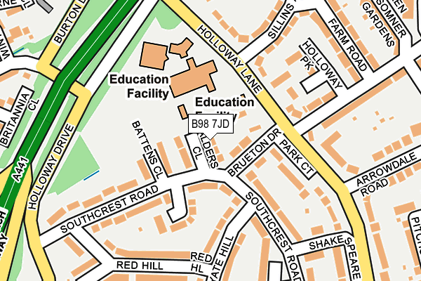 B98 7JD map - OS OpenMap – Local (Ordnance Survey)