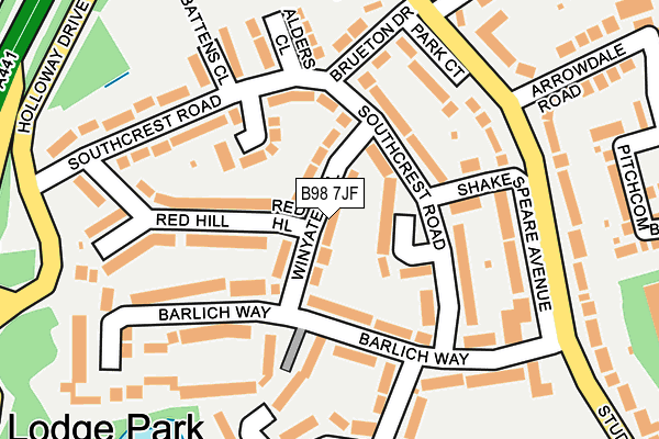 B98 7JF map - OS OpenMap – Local (Ordnance Survey)