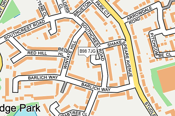 B98 7JG map - OS OpenMap – Local (Ordnance Survey)