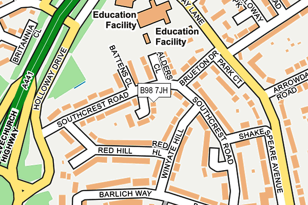 B98 7JH map - OS OpenMap – Local (Ordnance Survey)