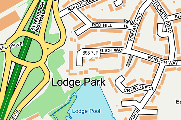 B98 7JP map - OS OpenMap – Local (Ordnance Survey)