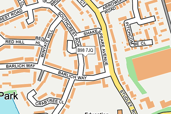 B98 7JQ map - OS OpenMap – Local (Ordnance Survey)