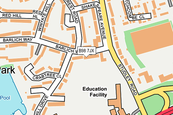 B98 7JX map - OS OpenMap – Local (Ordnance Survey)