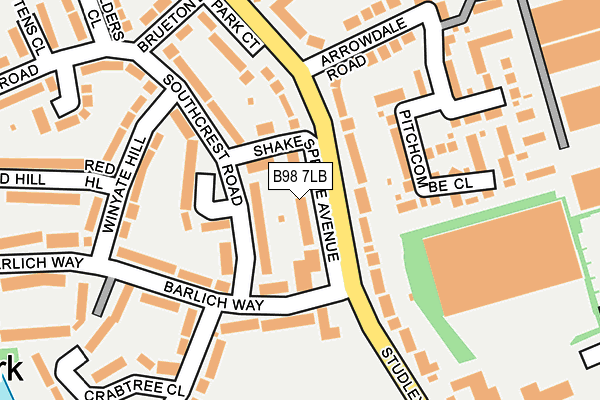 B98 7LB map - OS OpenMap – Local (Ordnance Survey)