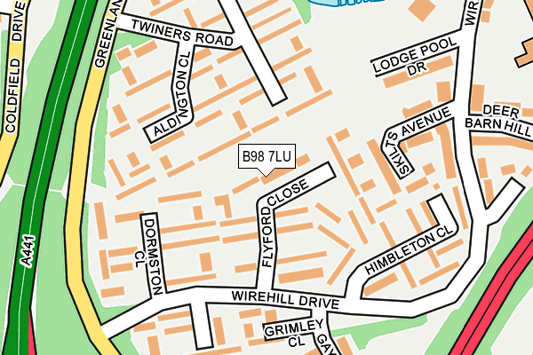 B98 7LU map - OS OpenMap – Local (Ordnance Survey)