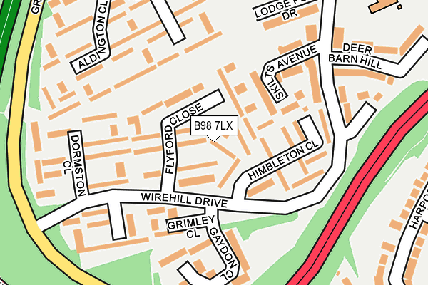B98 7LX map - OS OpenMap – Local (Ordnance Survey)