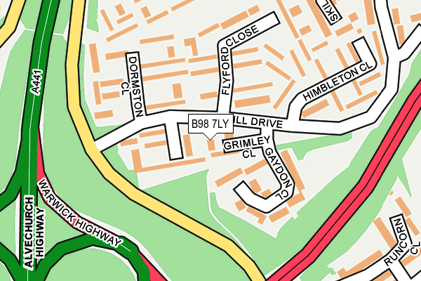 B98 7LY map - OS OpenMap – Local (Ordnance Survey)