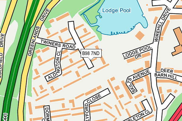 B98 7ND map - OS OpenMap – Local (Ordnance Survey)