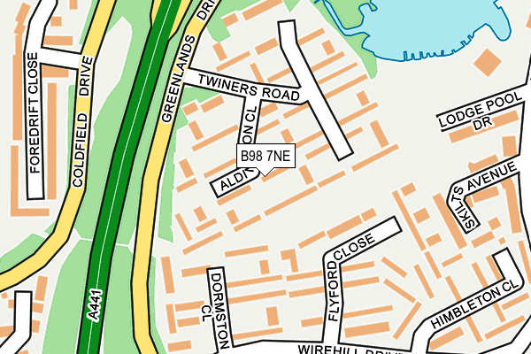 B98 7NE map - OS OpenMap – Local (Ordnance Survey)