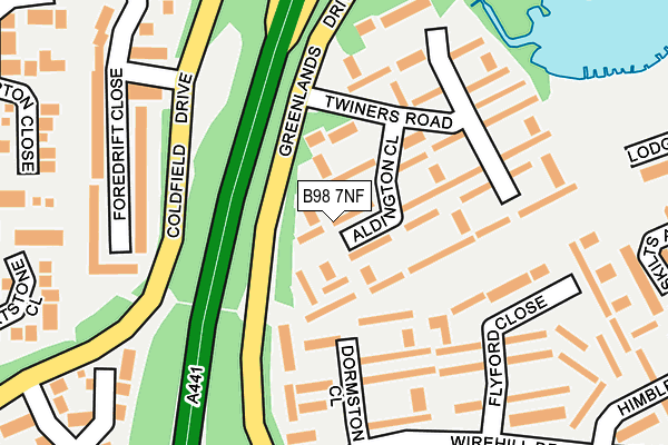 B98 7NF map - OS OpenMap – Local (Ordnance Survey)