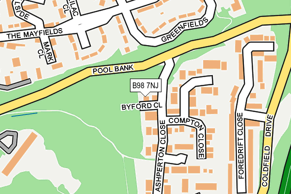 B98 7NJ map - OS OpenMap – Local (Ordnance Survey)