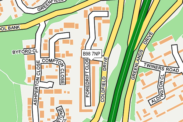 B98 7NP map - OS OpenMap – Local (Ordnance Survey)