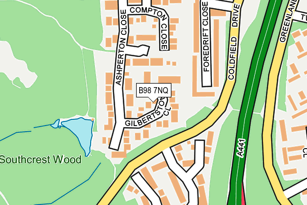 B98 7NQ map - OS OpenMap – Local (Ordnance Survey)