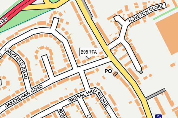 B98 7PA map - OS OpenMap – Local (Ordnance Survey)