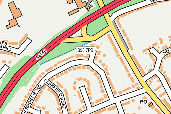 B98 7PB map - OS OpenMap – Local (Ordnance Survey)