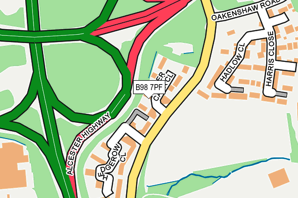 B98 7PF map - OS OpenMap – Local (Ordnance Survey)