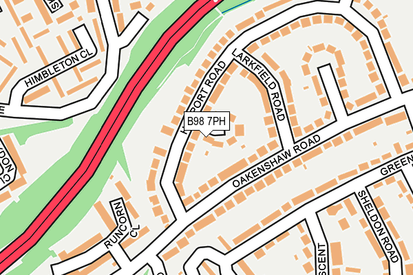 B98 7PH map - OS OpenMap – Local (Ordnance Survey)