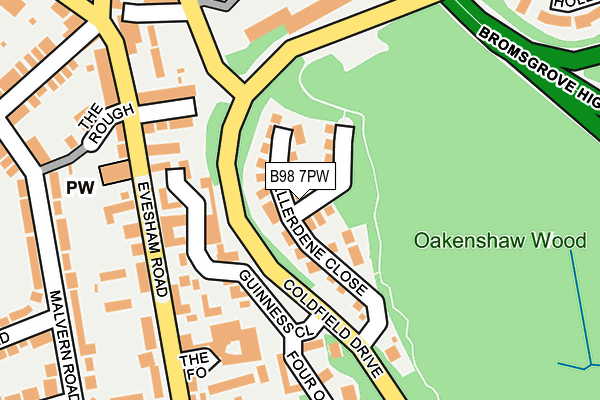 B98 7PW map - OS OpenMap – Local (Ordnance Survey)