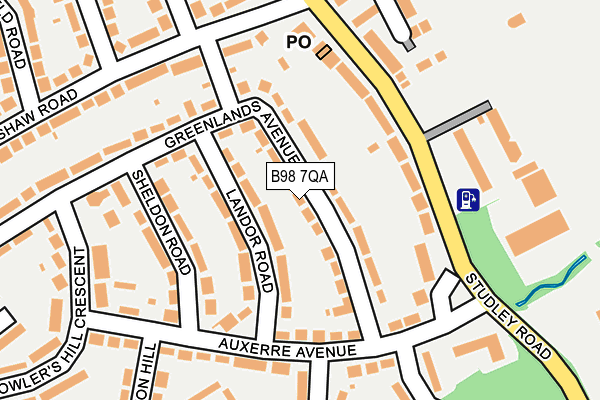 B98 7QA map - OS OpenMap – Local (Ordnance Survey)