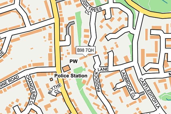 B98 7QH map - OS OpenMap – Local (Ordnance Survey)