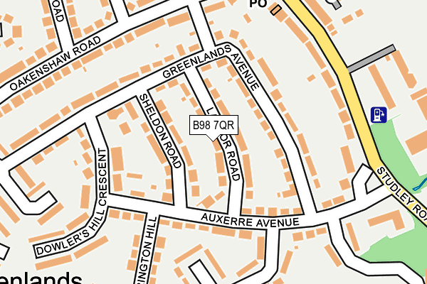 B98 7QR map - OS OpenMap – Local (Ordnance Survey)