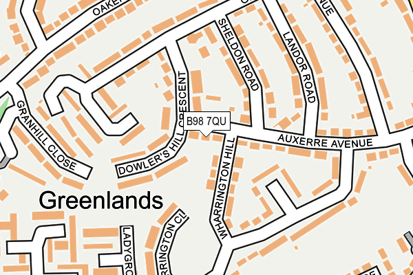 B98 7QU map - OS OpenMap – Local (Ordnance Survey)