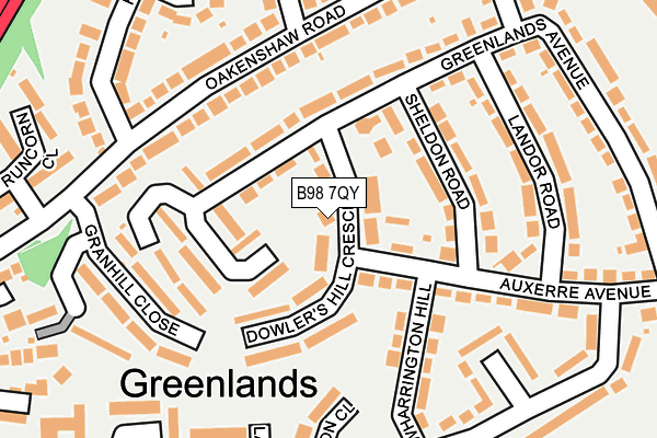 B98 7QY map - OS OpenMap – Local (Ordnance Survey)