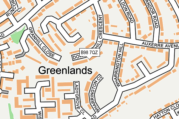 B98 7QZ map - OS OpenMap – Local (Ordnance Survey)